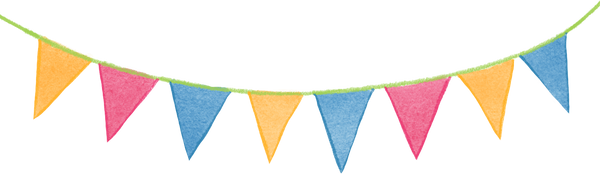 Stylized Watercolor Circus Bunting Flags